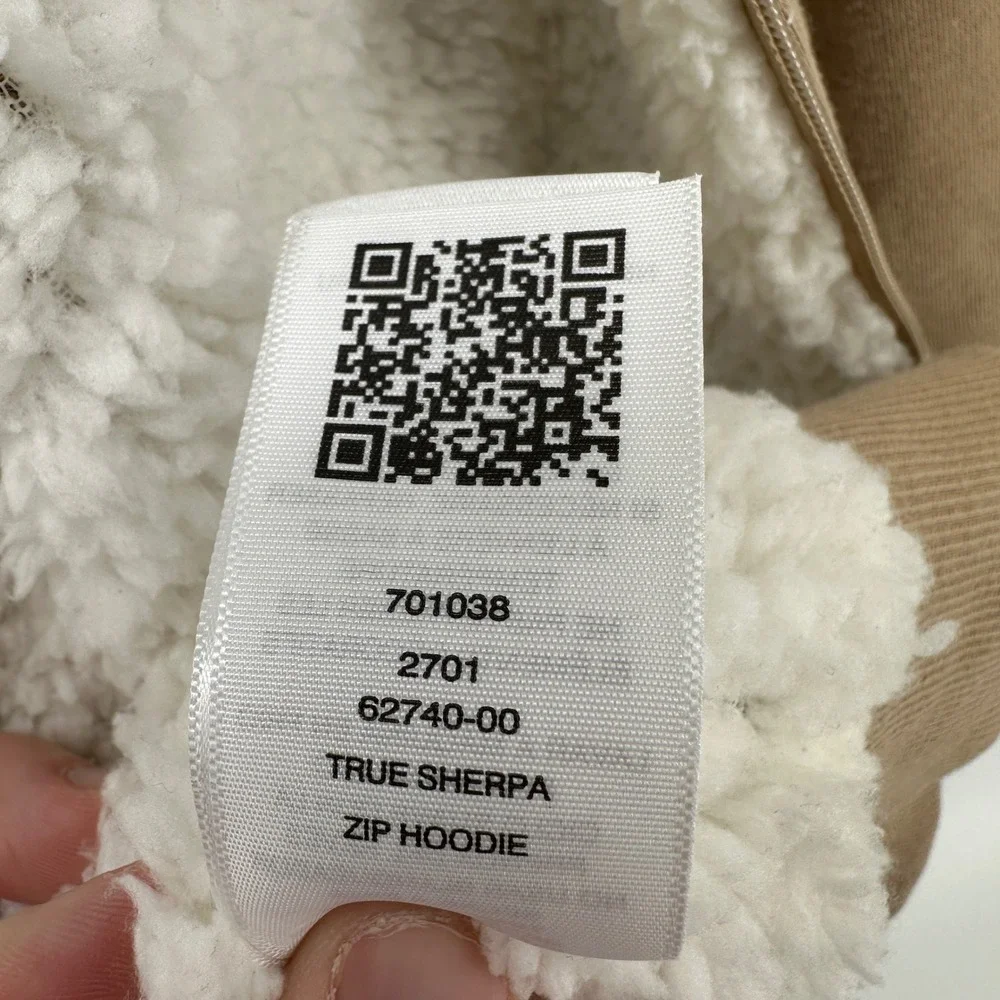 $164 NWT True Religion Mens LG True Sherpa Full Zip Hoodie Travertine Tan Buddha